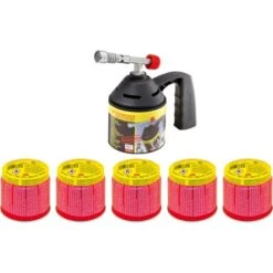 Obi Verkäufe 29 Rothenberger Industrial Lötlampen-Set RoFlame Economy Inkl. 5 Gaskartuschen