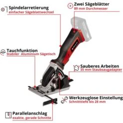 Einhell Power X-Change Akku-Mini Handkreisssäge TE-CS 18/89 Li Solo 13 Einhell Power X-Change Akku-Mini Handkreisssäge TE-CS 18/89 Li Solo -Obi Verkäufe 4006825646184 2171 03