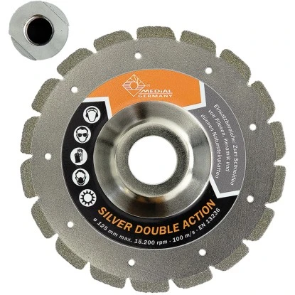 Medial Diamant Trennscheibe/Schleifscheibe Silver Double Action Ø 125 / 22,23 Mm 1 Medial Diamant Trennscheibe/Schleifscheibe Silver Double Action Ø 125 / 22,23 Mm