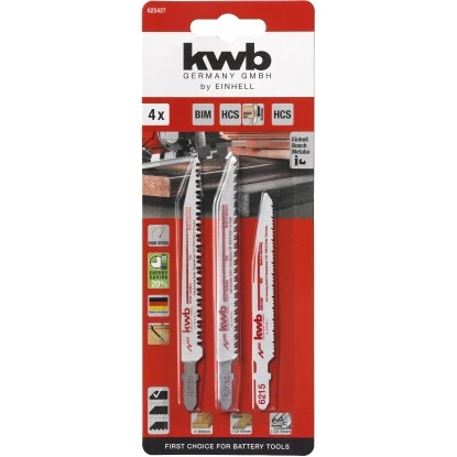 Kwb By Einhell Stich-Sägeblatt-Set 4-tlg. Ho/Met Akku 2 Kwb By Einhell Stich-Sägeblatt-Set 4-tlg. Ho/Met Akku – Bild 2